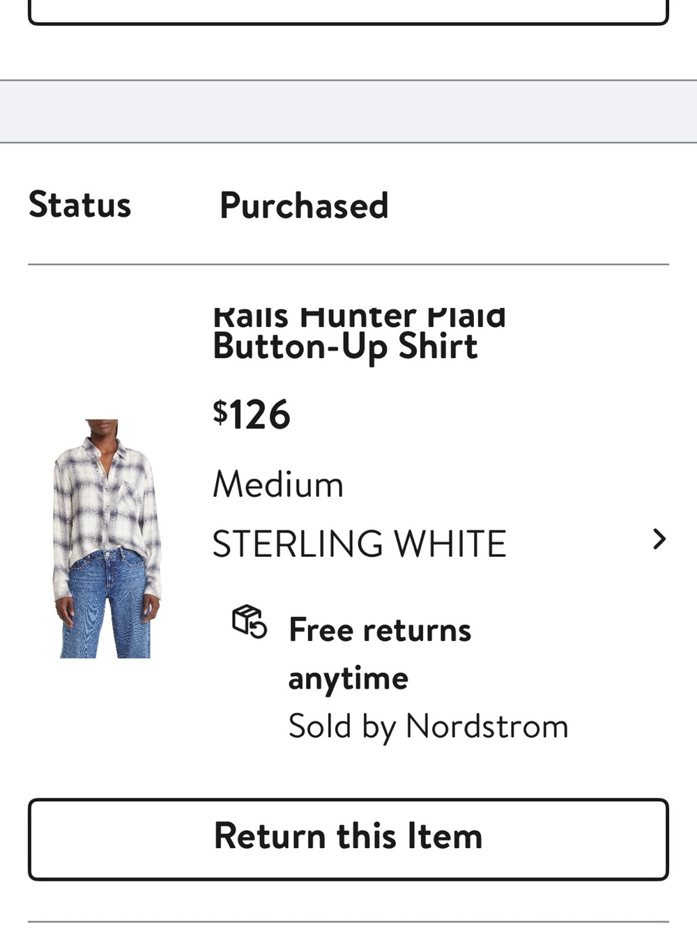 Rails Plaid Button-Down Shirt in White and Gray - Picture 3 of 5